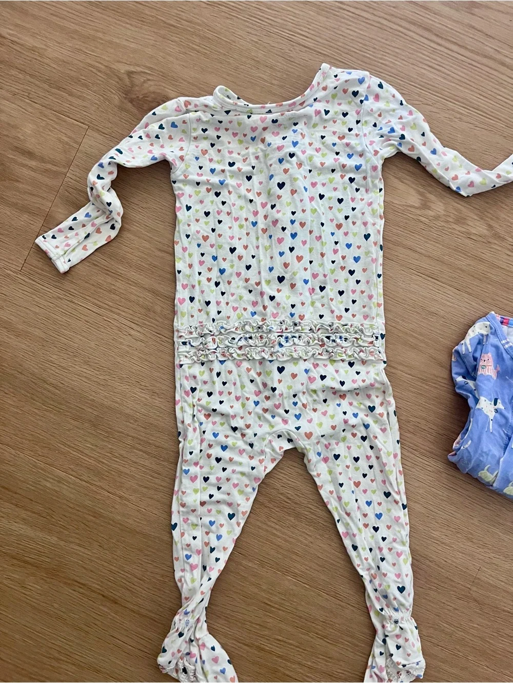 Lot of TWO Magnetic Me Girls One-Piece Footed Pajamas, 12-18M